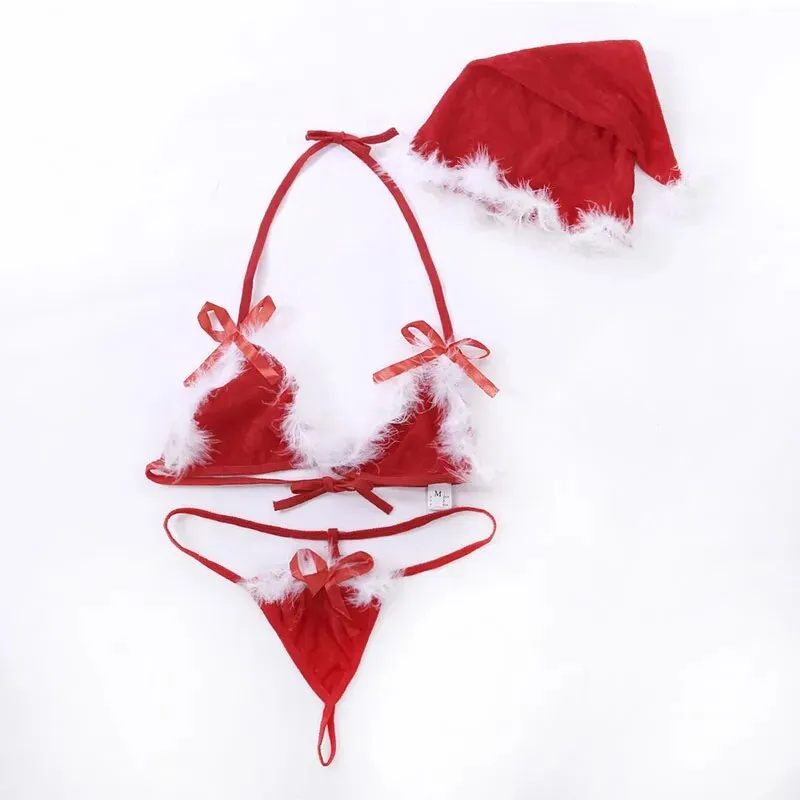 3Pcs Sexy Christmas Lingerie Sexy Santa Lingerie