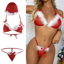 3Pcs Sexy Christmas Lingerie Sexy Santa Lingerie