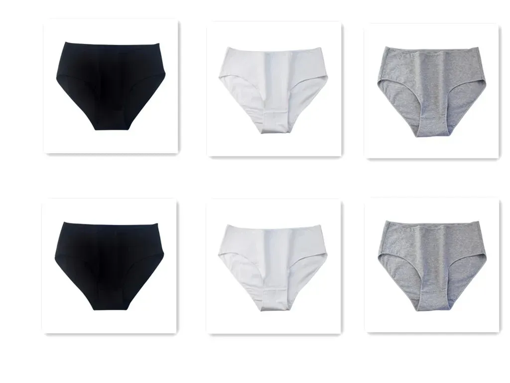 6PCS/Lot Cotton Seamless Panties Women High Waist Briefs Underwear Comfort Intimates Female Underpants Solid Color Pantys M-2XL