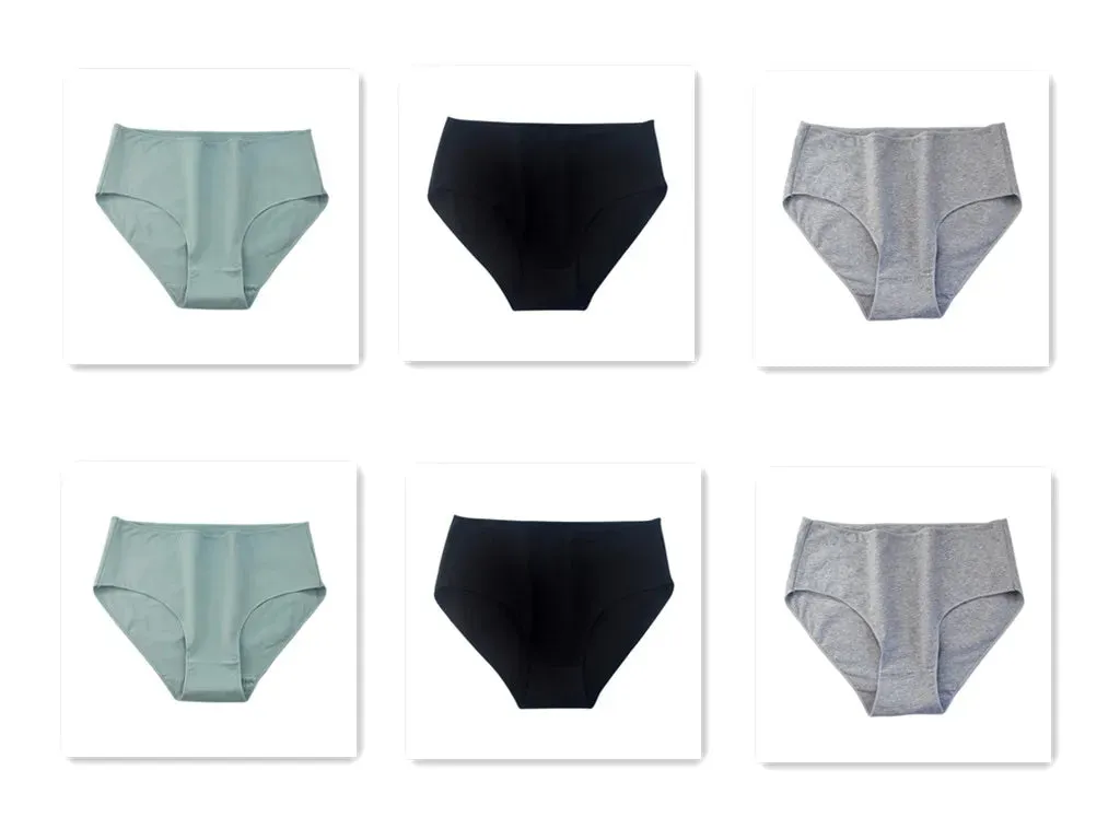 6PCS/Lot Cotton Seamless Panties Women High Waist Briefs Underwear Comfort Intimates Female Underpants Solid Color Pantys M-2XL