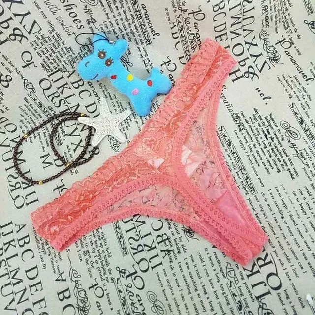 8color Gift full beautiful lace Women's Sexy lingerie Thongs G-string Underwear Panties Briefs Ladies T-back  1pcs/Lot zhx9401