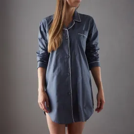 Alva Nightshirt [Dark grey blue/White]