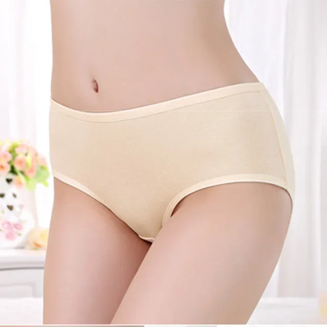 Anti Bacterial 95% Cotton Solid Sexy Briefs Women Underwear Natural Color Comfortable Women Briefs  224