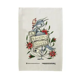 APN Colour Heron Tea Towel White