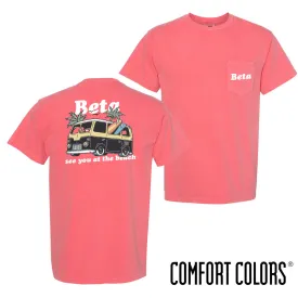 Beta Comfort Colors Groovy Beach Short Sleeve Pocket Tee