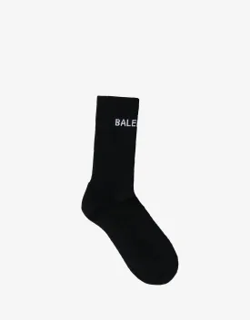 Black Logo Intarsia Socks