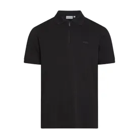 Calvin Klein Smooth Cotton Welt Zip Black Polo Shirt