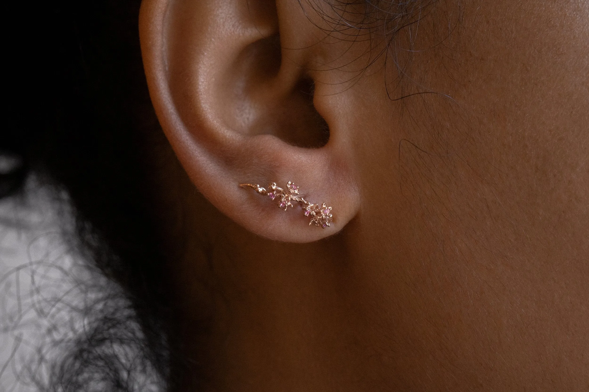 Cherry Blossom Earring with Alternate Stones