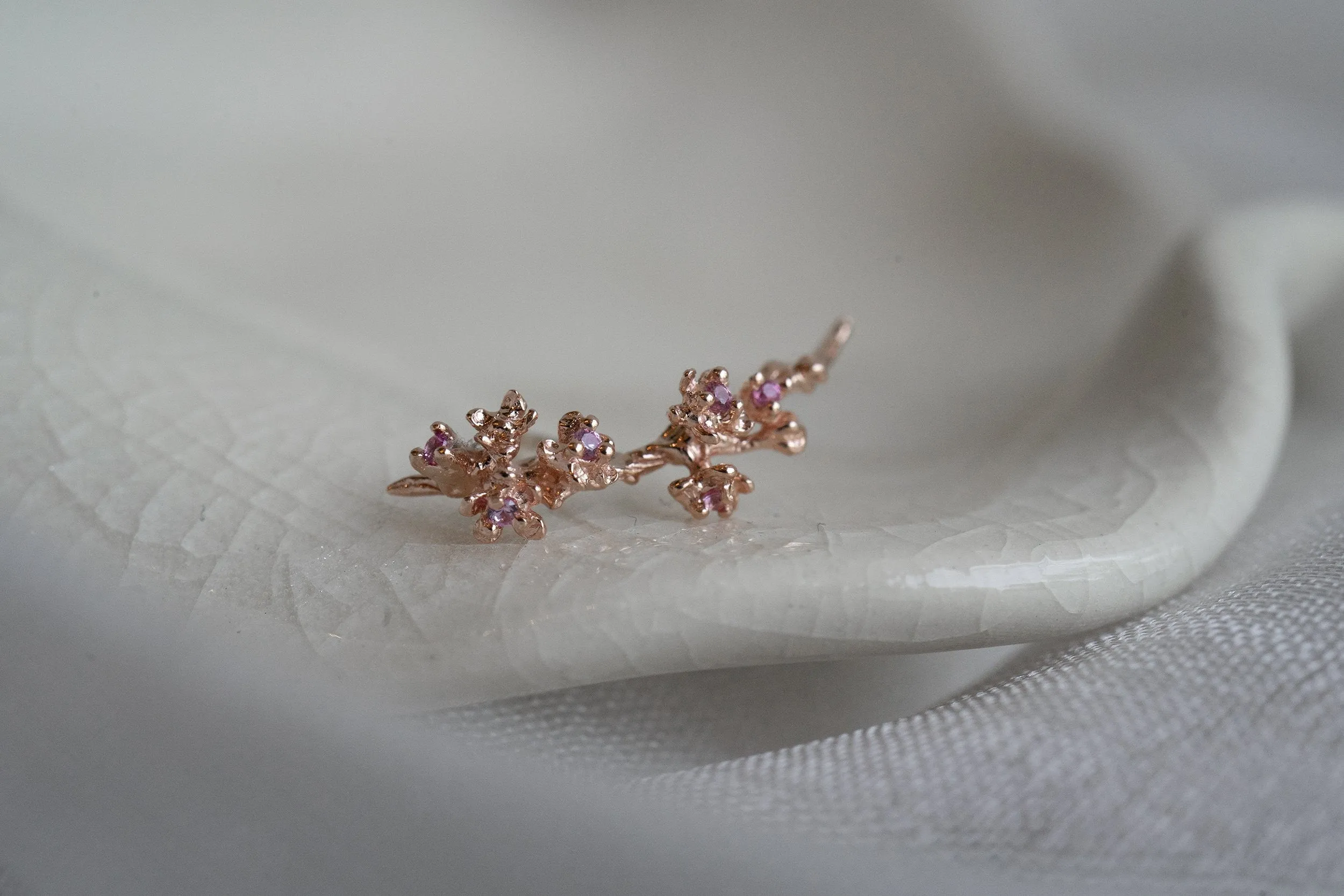 Cherry Blossom Earring with Alternate Stones