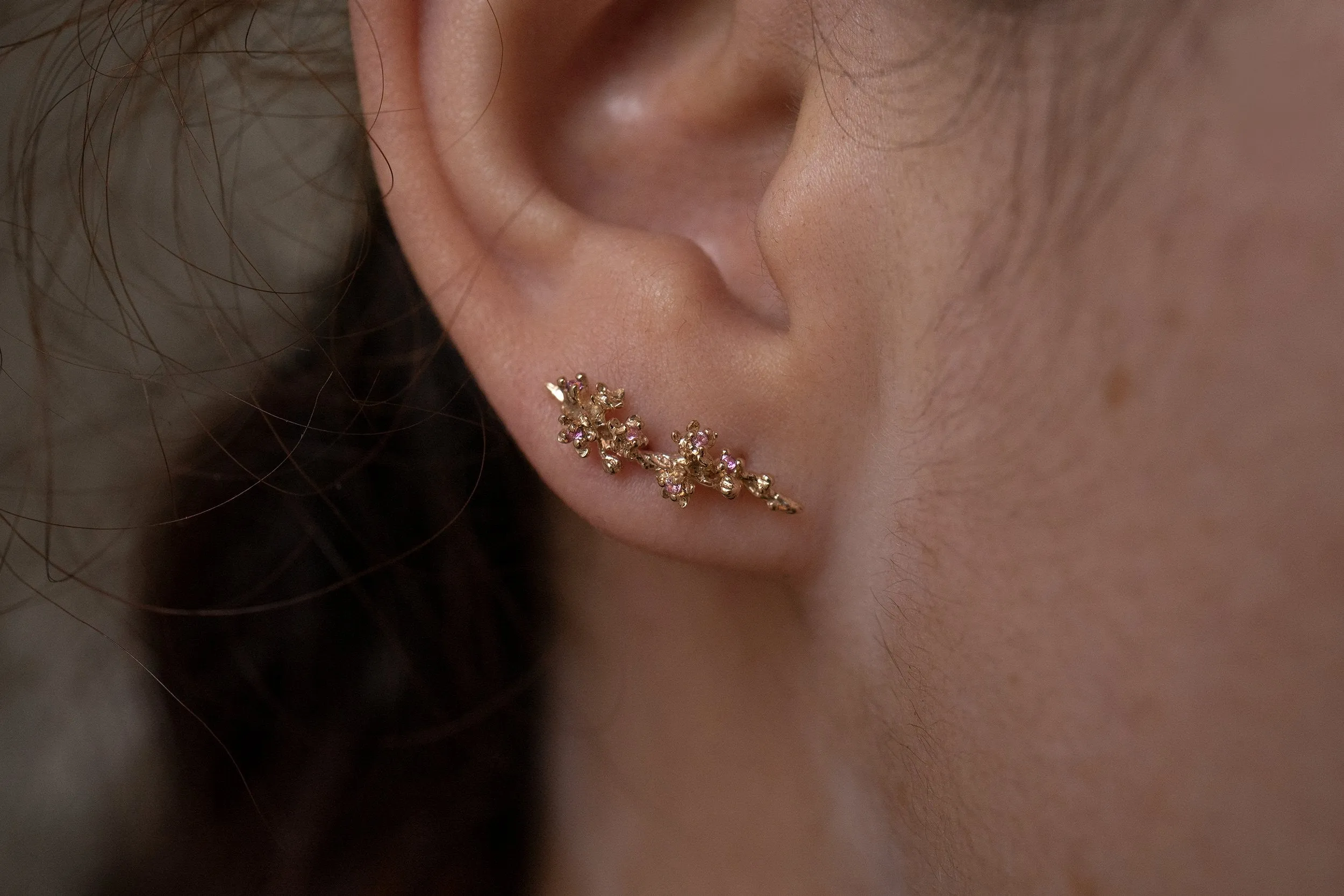 Cherry Blossom Earring with Alternate Stones