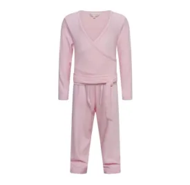 Children's Ribbed Ballet Sleep Set- Baby Pink