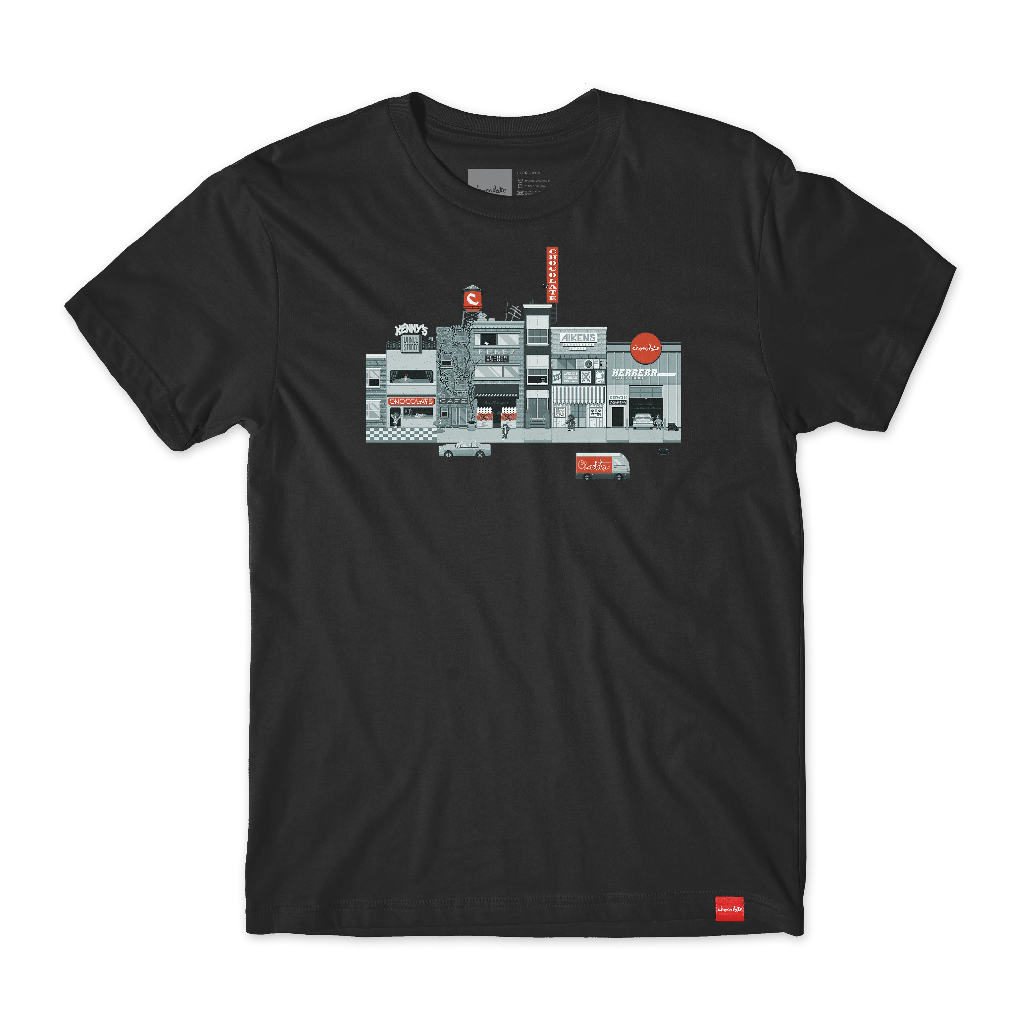 Chocolate Pixel City Tee Black