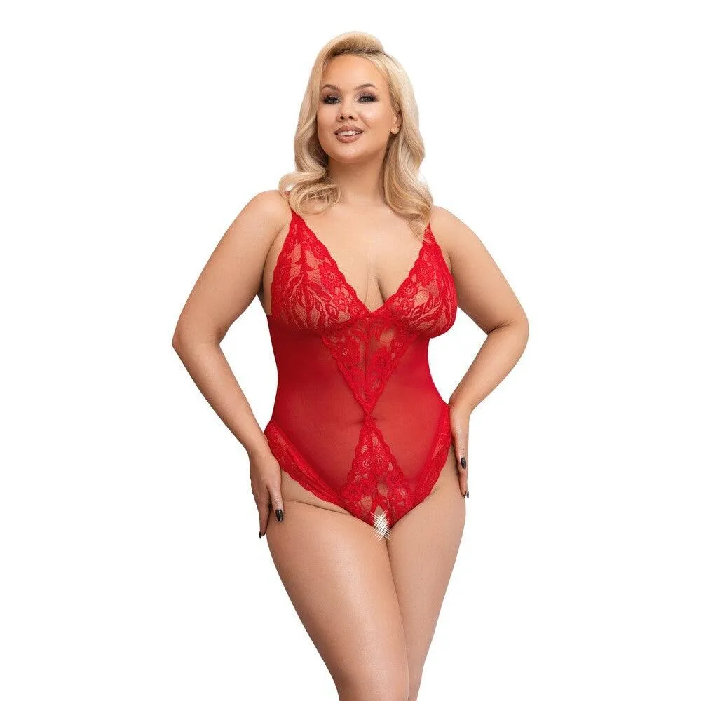 Cottelli Curves Crotchless Body Red