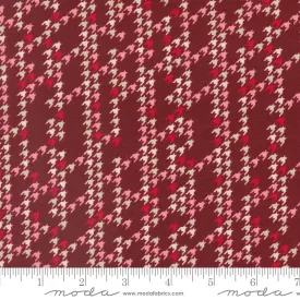 Cozy Wonderland - Houndstooth Party in Burgundy - 45598 13 - Half Yard