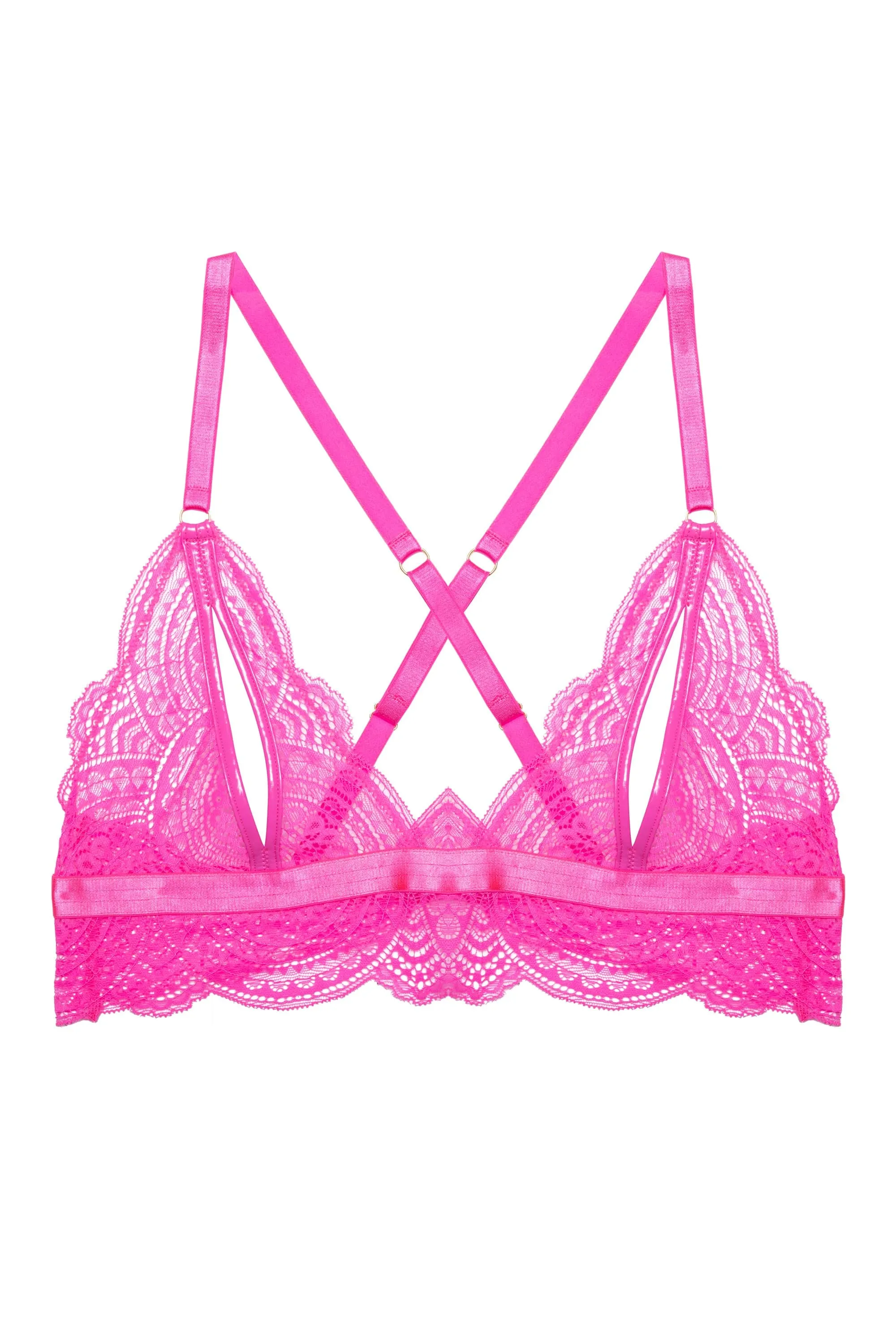 Demi Pink Lace Triangle Peep Bra