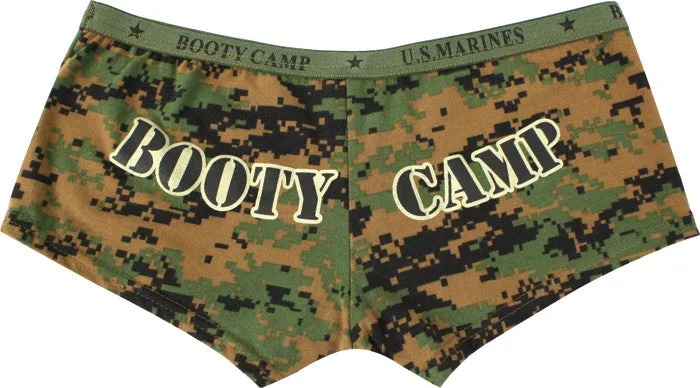 Digital Woodland Camouflage - Womens BOOTY CAMP Booty Shorts