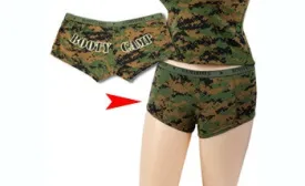 Digital Woodland Camouflage - Womens BOOTY CAMP Booty Shorts