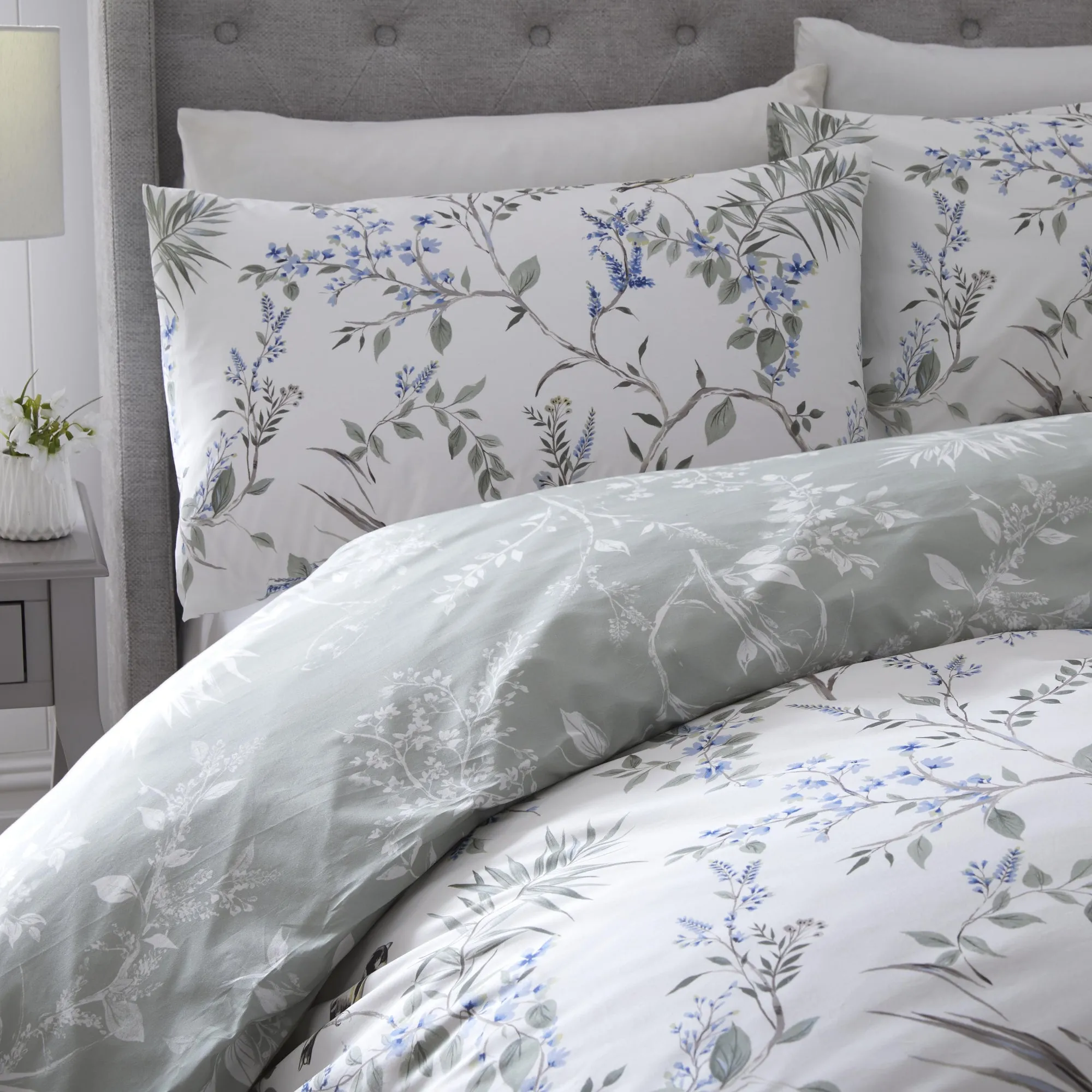 Dreams & Drapes Nora Blossom Duvet Cover Set - Green