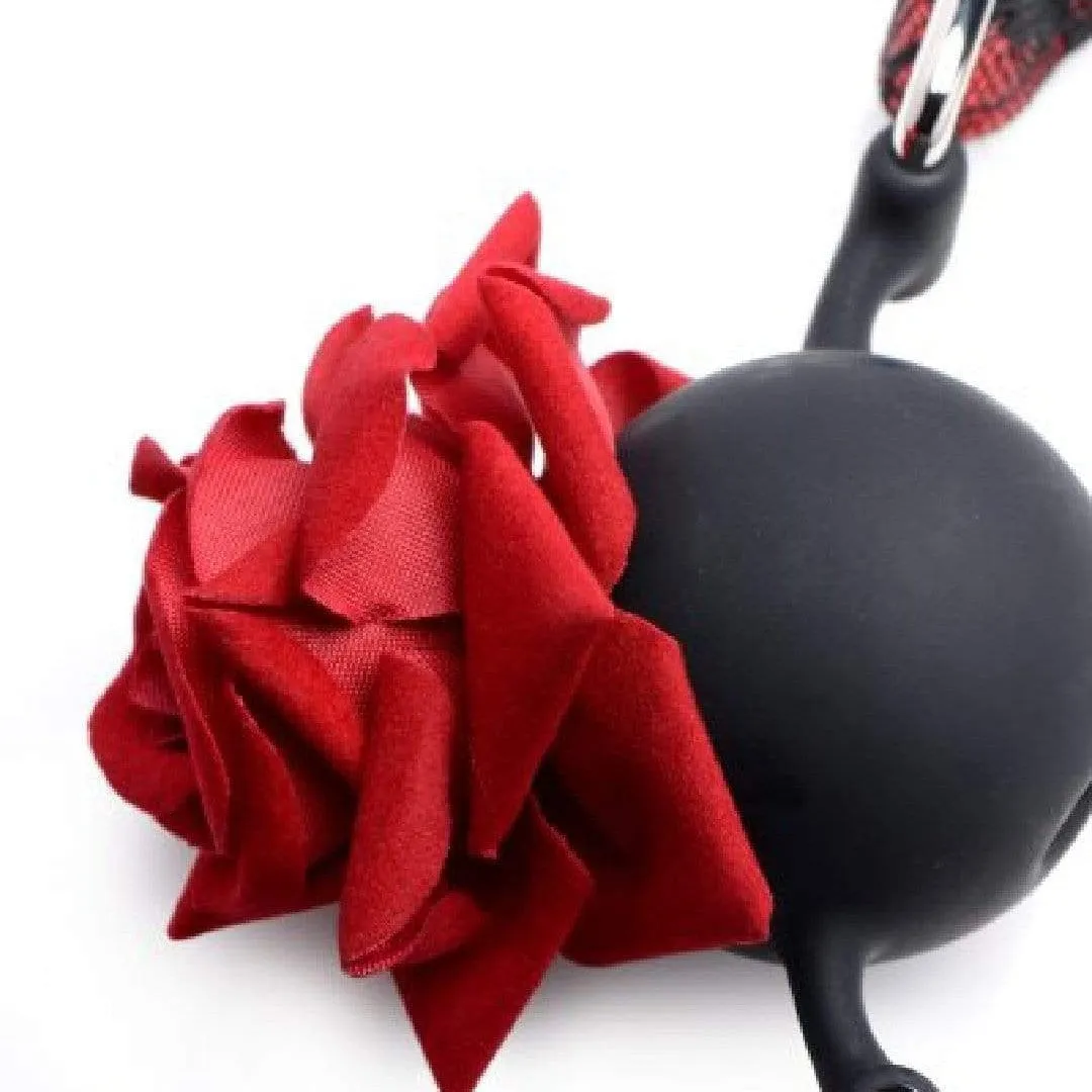 Full Bloom Silicone Ball Gag with Rose