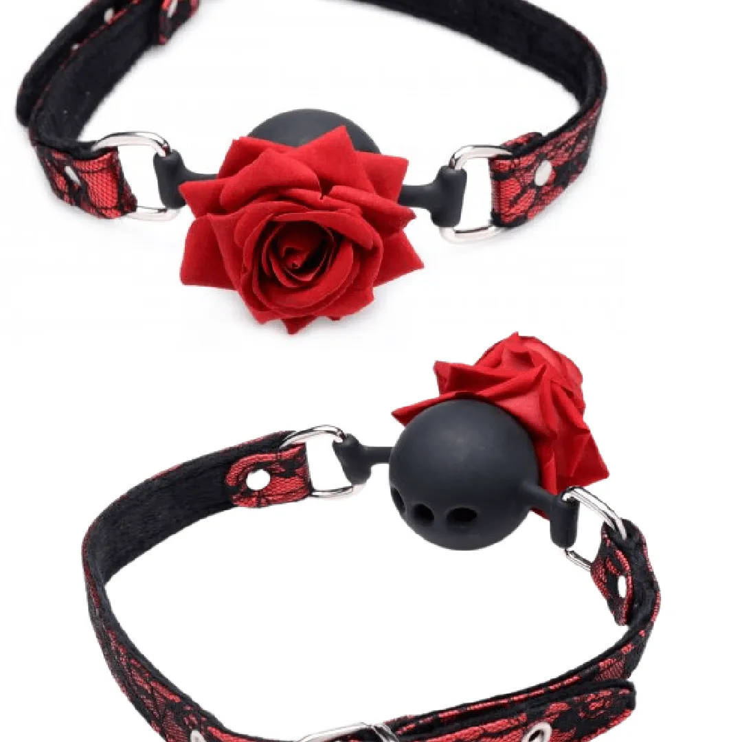 Full Bloom Silicone Ball Gag with Rose