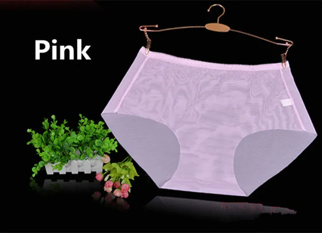 Full Transparent Women Super Sexy Underwear L XL 3XL Plus Size Panties Ladies Briefs Mid Waist