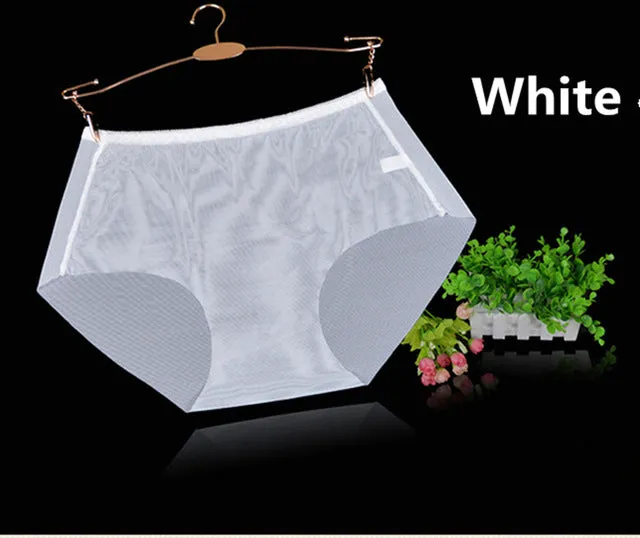 Full Transparent Women Super Sexy Underwear L XL 3XL Plus Size Panties Ladies Briefs Mid Waist