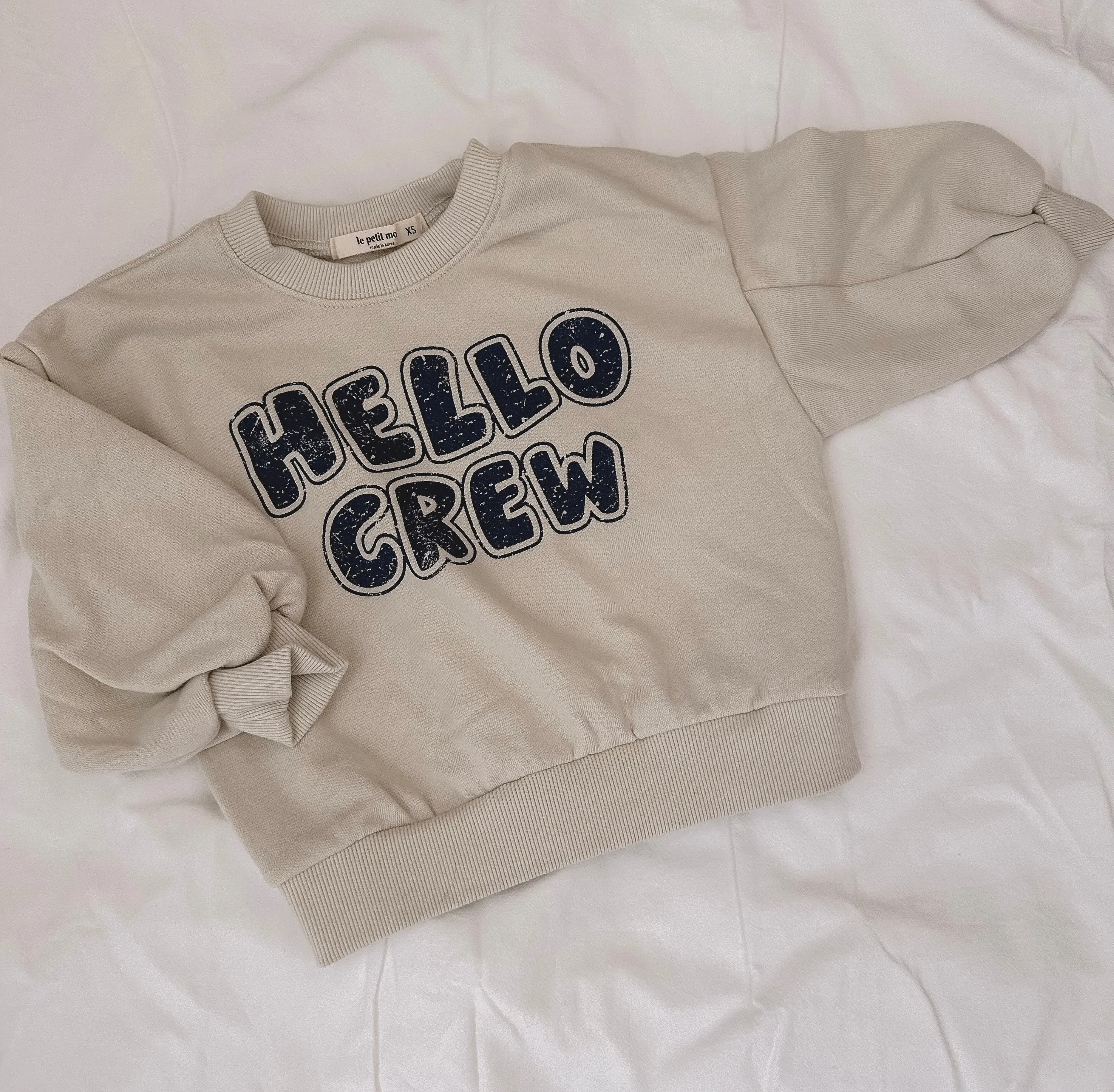 Hello Crew Pullover - Oat