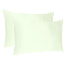 Ivory Dreamy Set Of 2 Silky Satin King Pillowcases