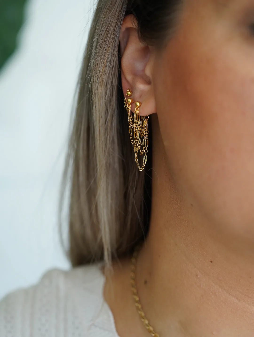 Lacy Draped Chain Earrings