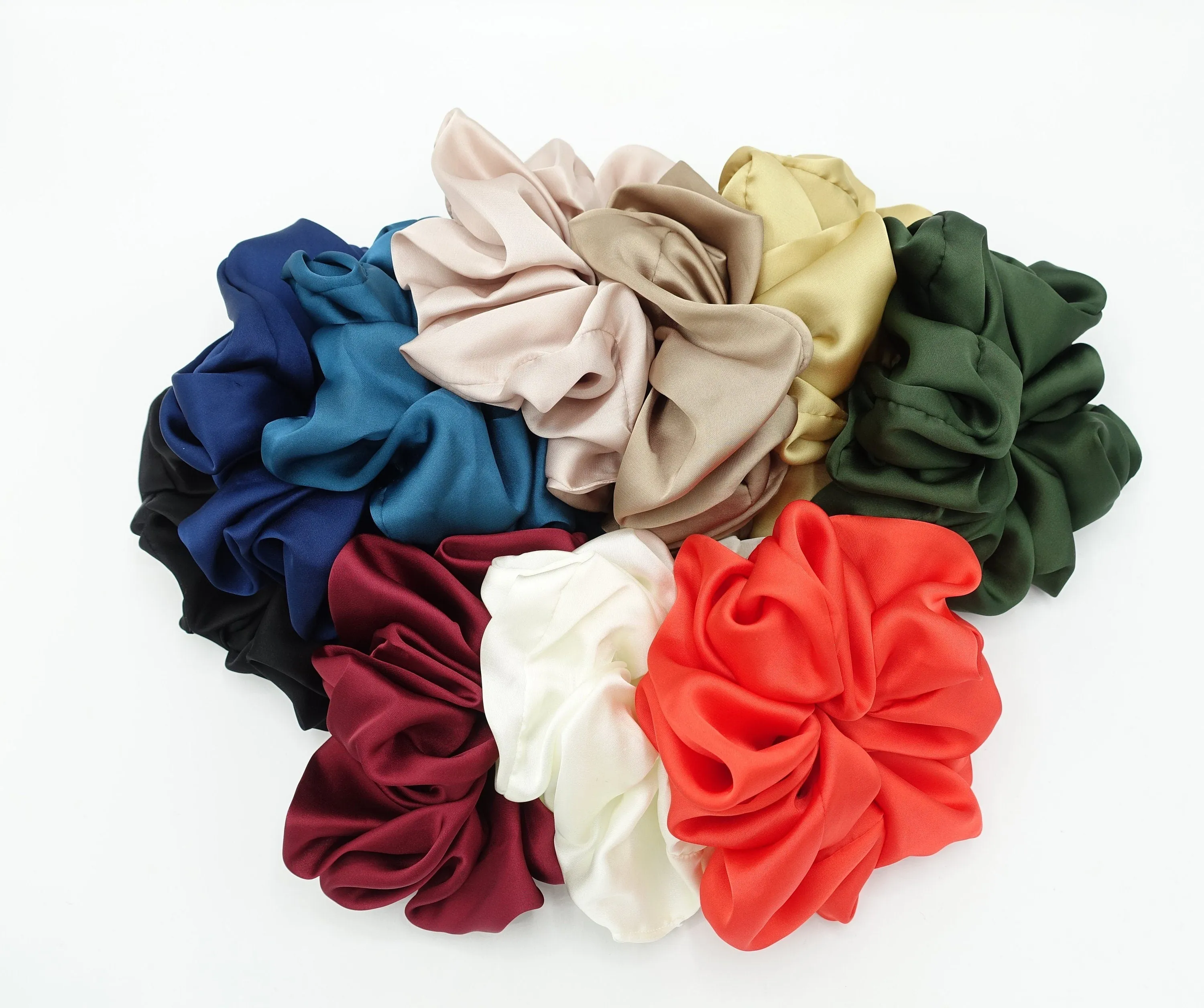 large satin voluminous scrunchies women hair elastic accessory