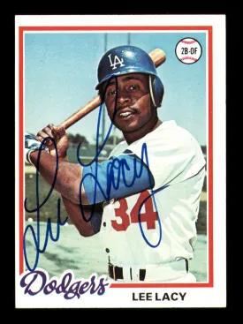 Lee Lacy Autographed 1978 Topps Card #104 Los Angeles Dodgers SKU #213368