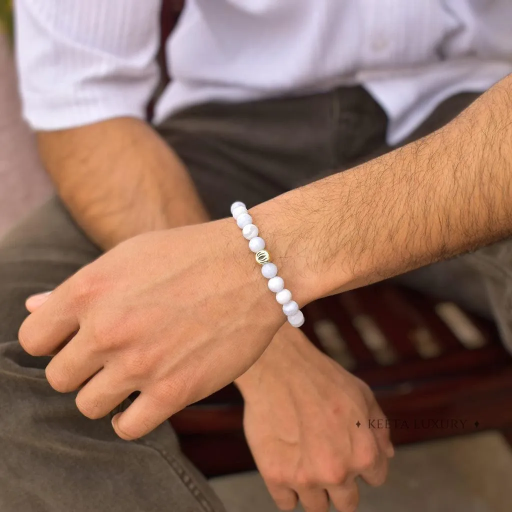 Lotus - Blue Lace Agate Bracelet