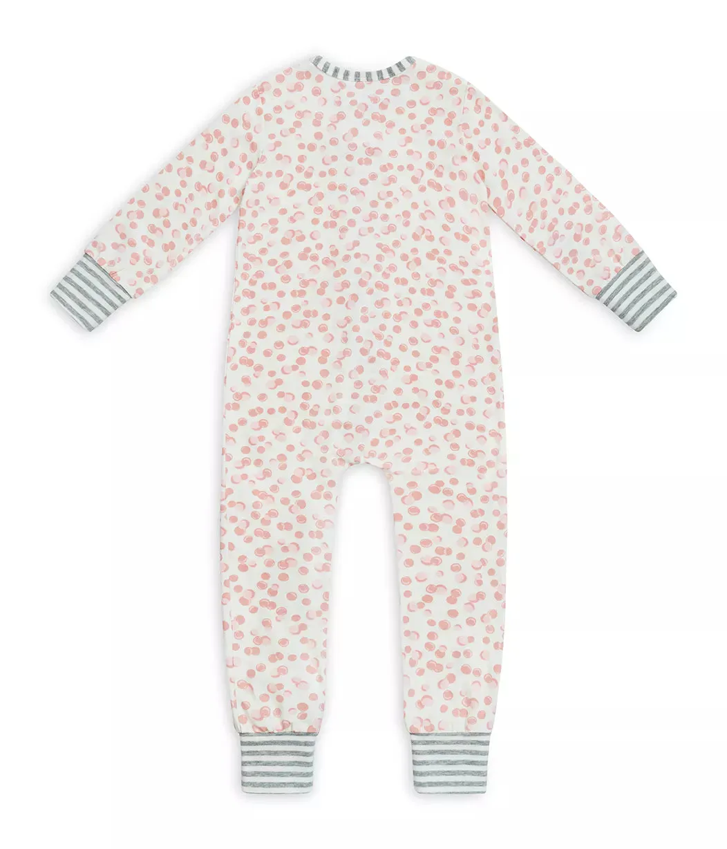 Love To Dream Enclosed Foot Romper Bubbles Dusty Pink