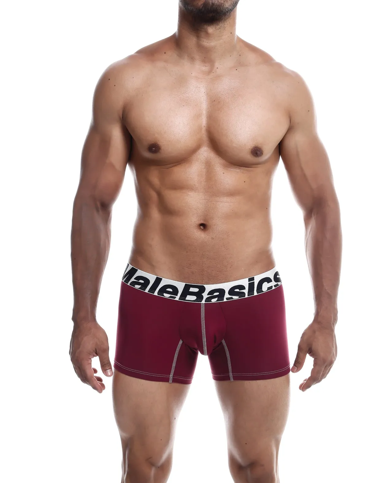 Male Basics Performance Boxer Burgundy LG