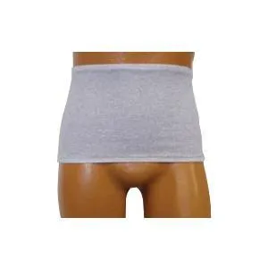 Men's Wrap/Brief with Open Crotch and Built-in Ostomy Barrier/Support Gray, Center Stoma, Small 32-34