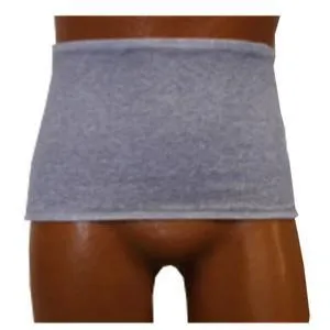 Men's Wrap/Brief with Open Crotch and Built-in Ostomy Barrier/Support Gray, Center Stoma, X-Large