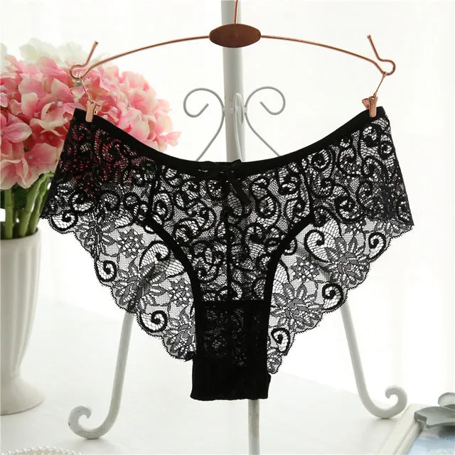 New Fashion Summer Women's Panties Transparent Underwear Women Lace Soft Briefs Sexy Lingerie Mid Waist