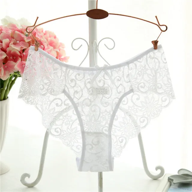 New Fashion Summer Women's Panties Transparent Underwear Women Lace Soft Briefs Sexy Lingerie Mid Waist