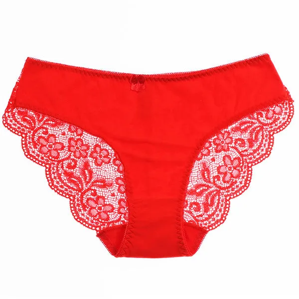 New Women's Briefs Viscose Lace Panties Plus Size Transparent Underwear Ladies Intimates Sexy XL 2XL 3XL High Quality