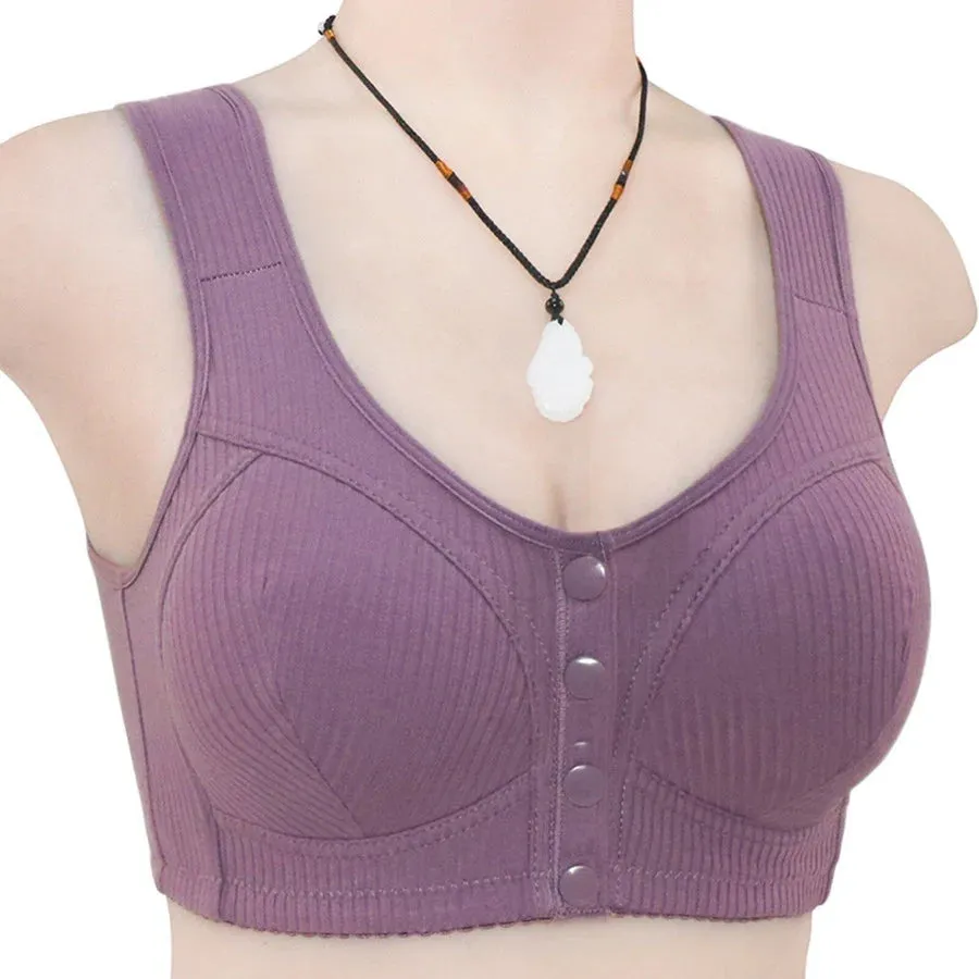 OCW Front Button Closure Wireless Push Up Bras