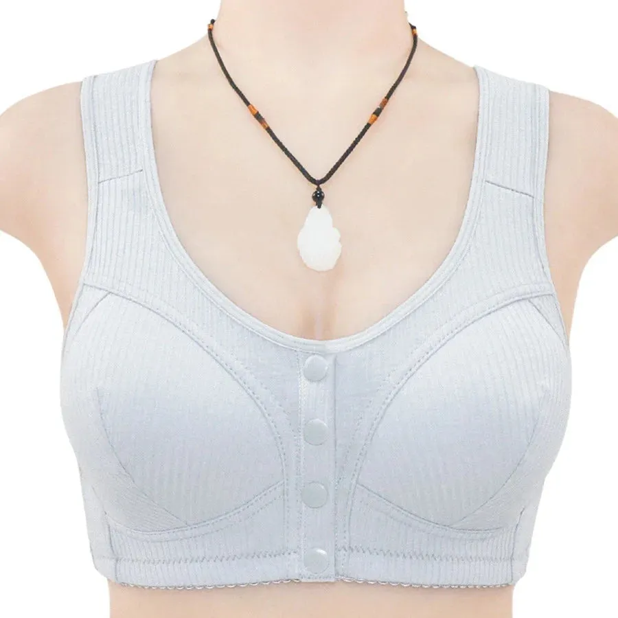 OCW Front Button Closure Wireless Push Up Bras