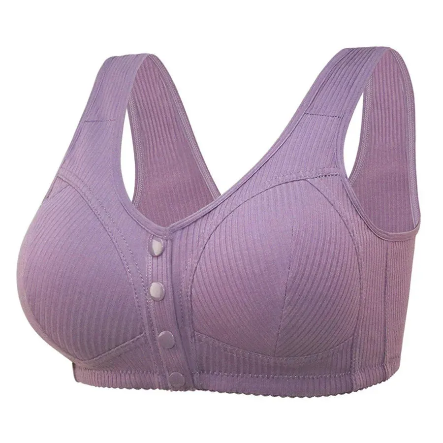 OCW Front Button Closure Wireless Push Up Bras