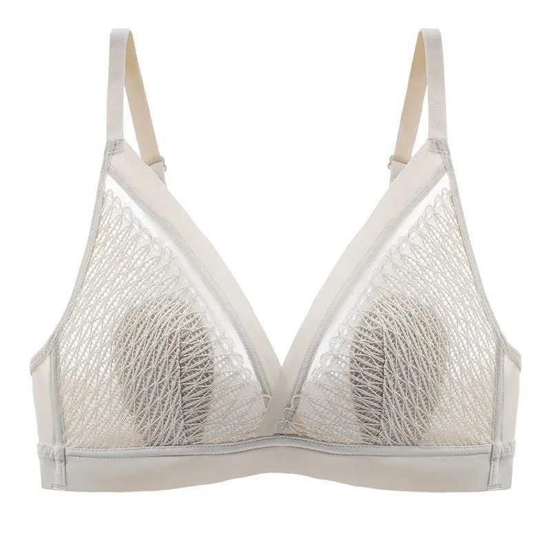 OCW Wireless Ultra Thin Lace Women Deep V Plunge Bras