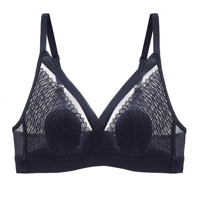 OCW Wireless Ultra Thin Lace Women Deep V Plunge Bras