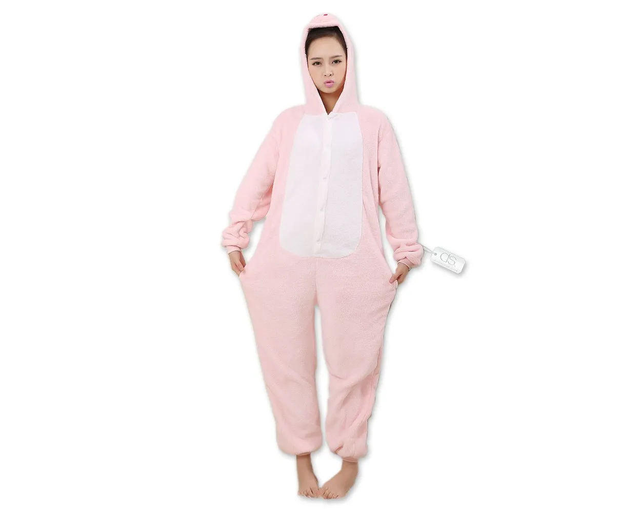 One Size One Piece Pig Pyjama - Pink