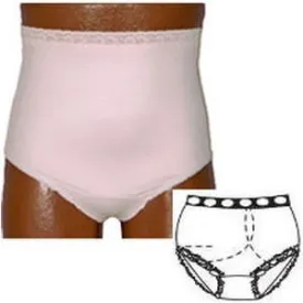 OPTIONS Ladies' Basic with Built-In Barrier/Support, Soft Pink, Left-Side Stoma, X-Large 10, Hips 45"-47"