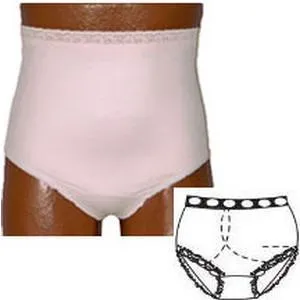 OPTIONS Ladies' Basic with Built-In Barrier/Support, Soft Pink, Right-Side Stoma, XX-Large 11-12, Hips 47" - 50"