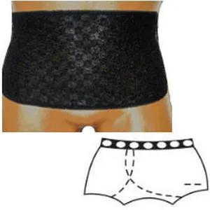 OPTIONS Ladies' Brief with Open Crotch and Built-In Barrier/Support, Black, Right-Side Stoma, X-Large 10, Hips 45" - 47"