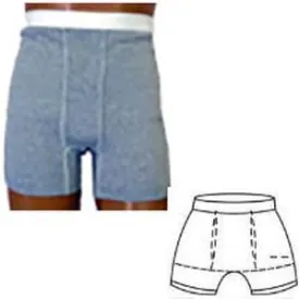 OPTIONS Men's Brief with Built-In Barrier/Support, White, Center Stoma, Small 4-5, Hips 33" - 37"