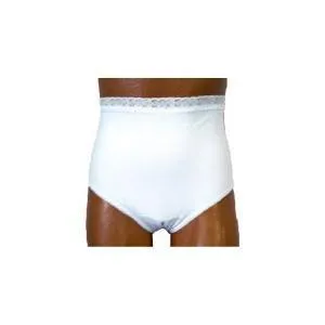 OPTIONS Split-Cotton Crotch with Built-In Barrier/Support, White, Dual Stoma, Small 4-5, Hips 33" - 37"